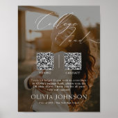 Minimalist College Fund w/ Photo & 2 QR Codes ポスター (正面)