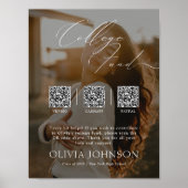 Minimalist College Fund w/ Photo & 3 QR Codes ポスター (正面)
