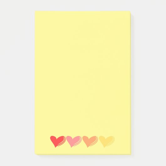 Minimalist Colorful Hearts ポストイット (正面)