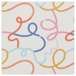 Minimalist colorful lines strokes  ファブリック