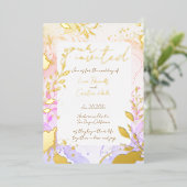 Minimalist Colorful Watercolor Foil Invitation 箔招待状 (立ち正面)