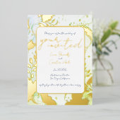 Minimalist Colorful Watercolor Foil Invitation 箔招待状 (立ち正面)