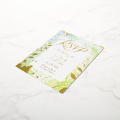 Minimalist Colorful Watercolor Foil RSVP 箔招待状ポストカード (回転した状態)