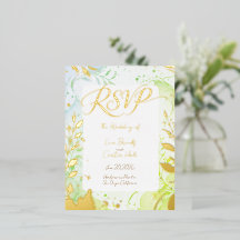 Minimalist Colorful Watercolor Foil RSVP