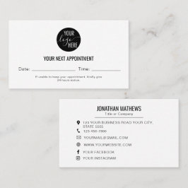 Minimalist Company Logo Next Appointment Cards 予約カード