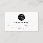 Minimalist Company Logo Next QR Code Appointment 予約カード (正面)