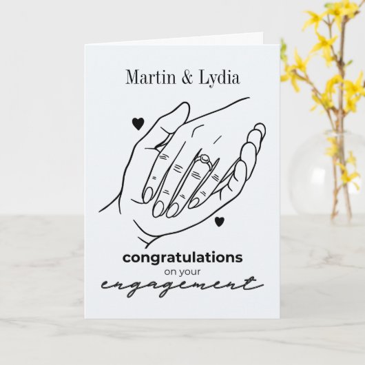 Minimalist Congratulations on your Engagement カード (黄色い花)