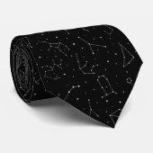 Minimalist Constellation Pattern in Black & White ネクタイ (ロール)