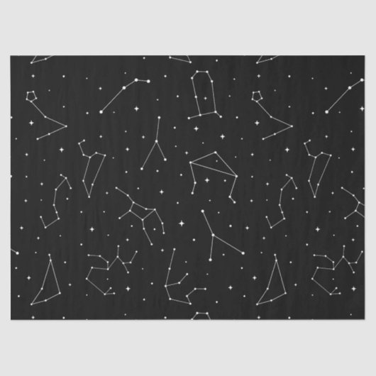 Minimalist Constellation Pattern in Black & White 薄葉紙 (正面)