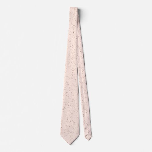 Minimalist Constellation Pattern in Pink & Brown ネクタイ (正面)