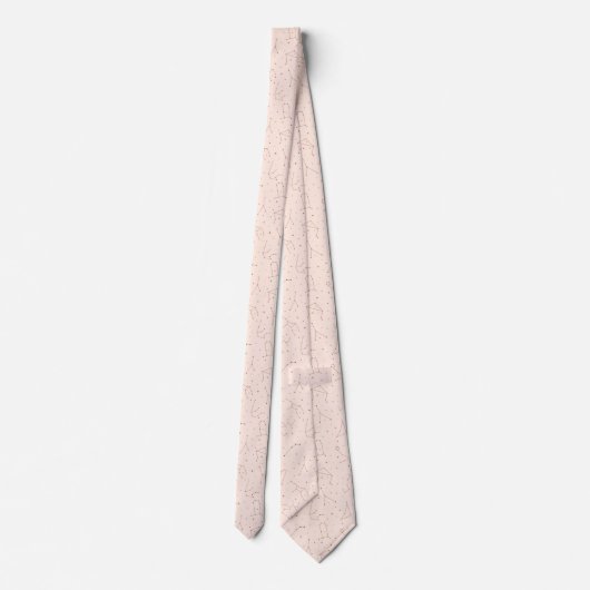 Minimalist Constellation Pattern in Pink & Brown ネクタイ (裏面)