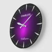 Minimalist Contemporary Modern Purple ラージ壁時計 (傾斜)