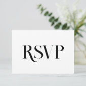 Minimalist Contemporary Wedding | Black and White 出欠カード (スタンド正面)