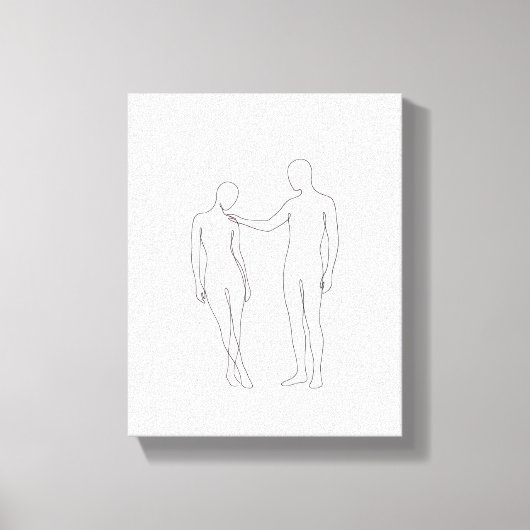 Minimalist Continuous Line Art - Abstract Supporti キャンバスプリント (正面)