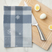 Minimalist Cool Gray Plaid Kitchen Towel – Neutral キッチンタオル (四つ折り)