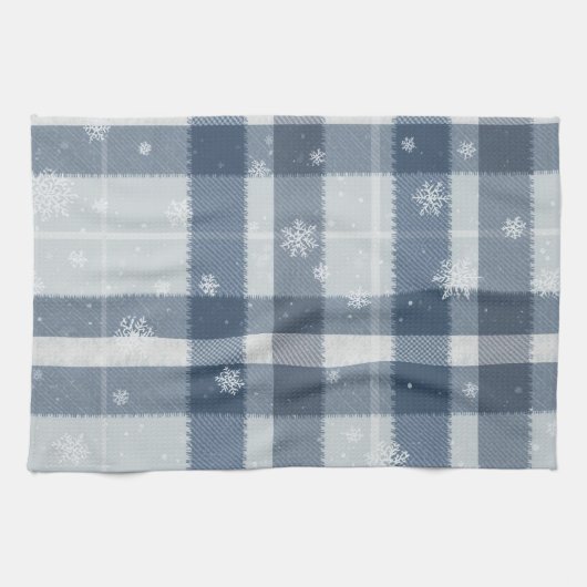 Minimalist Cool Gray Plaid Kitchen Towel – Neutral キッチンタオル (横)