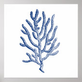Minimalist Coral in Blue ポスター (正面)