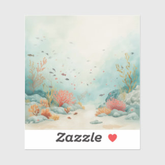 Minimalist Coral Reef Painting Collection 🌍✨ シール