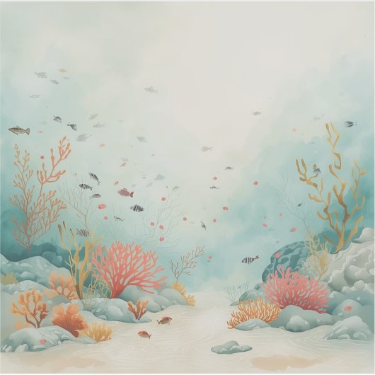 Minimalist Coral Reef Painting Collection 🌍✨ シール (正面)