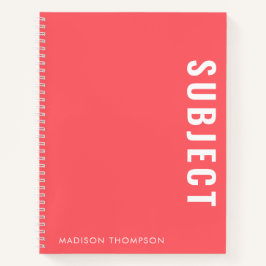 Minimalist Coral Schoolのサブジェクト名 ノートブック