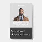 Minimalist Corporate Executive Photo Business Card バッジ (裏面)