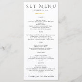 Minimalist Corporate Set Menu Black White Elegant メニュー (裏面)