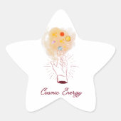 Minimalist Cosmic Hand Sticker - Celestial Line Ar 星シール (正面)