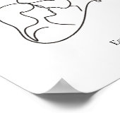 Minimalist Couple Line Art Custom Names ポスター (角)