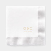 Minimalist couples monogram retro wedding 箔ナプキン (正面)