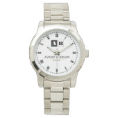 Minimalist Couples’ Personalized Names Initials 腕時計 (正面)