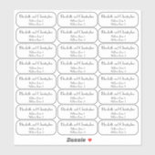 Minimalist Couples Return Address Transparent  シール (シート)