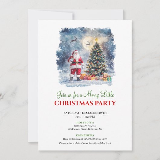 Minimalist Cozy Christmas Scene Digital Invitation 招待状 (正面)