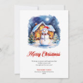Minimalist Cozy Christmas Scene Greeting Card シーズンカード (正面)