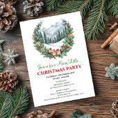 Minimalist Cozy Holiday Scene Editable Invitation 招待状