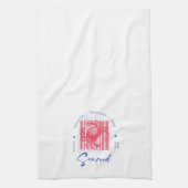 Minimalist Crab Seafood Beach Coastal  キッチンタオル (縦)