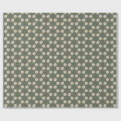 Minimalist Cream Flowers Dark Green Wrapping Paper ラッピングペーパー (フラット)