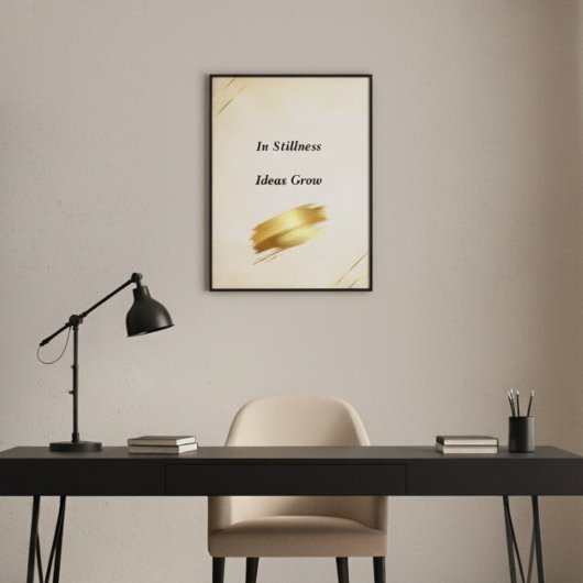 Minimalist Cream Gold Wall Art Quote Print Poster ポスター