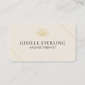 Minimalist Cream Lotus Massage Therapy 名刺 (正面)