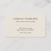 Minimalist Cream Lotus Massage Therapy 名刺 (裏面)