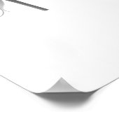 Minimalist Cream Rose Floral Drawing ポスター (角)