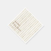 Minimalist Cream Vertical Stripe Rustic Baby スタンダードカクテルナプキン (角)