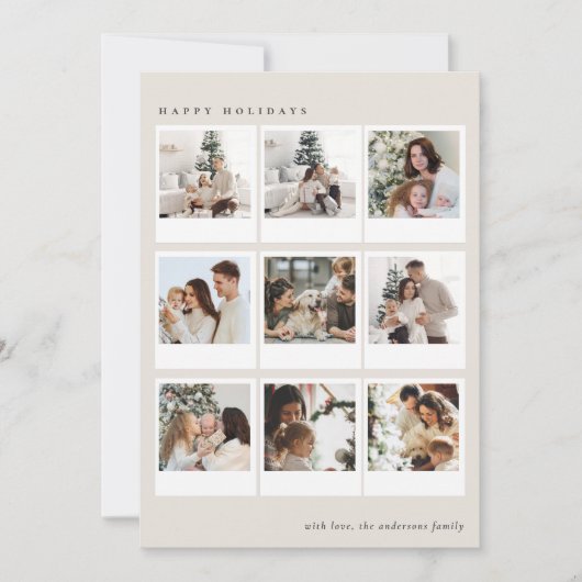Minimalist  Creamy Boho Photo collage Christmas   シーズンカード (正面)