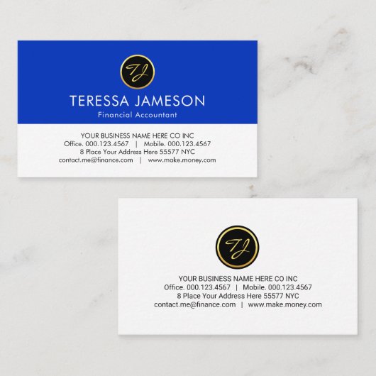 Minimalist Creative Create Your Monogram 名刺 (正面/裏面)