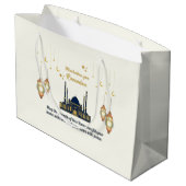  Minimalist Crescent Moon Ramadan Blessings ラージペーパーバッグ (裏面アングル)