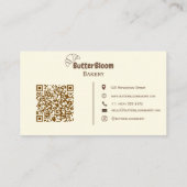 Minimalist Croissant Bakery Business Card 名刺 (裏面)
