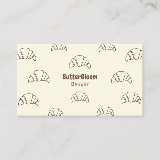 Minimalist Croissant Bakery Business Card 名刺 (正面)