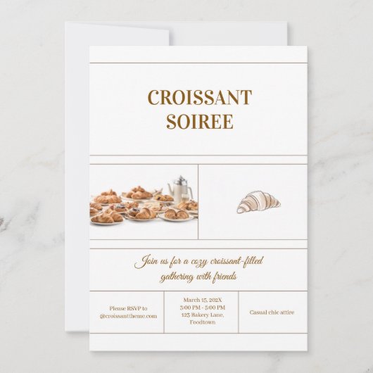 Minimalist Croissant Invitation 招待状 (正面)