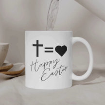 Minimalist Cross and Heart Design Easter 