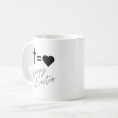 Minimalist Cross and Heart Design Easter コーヒーマグカップ (正面左)