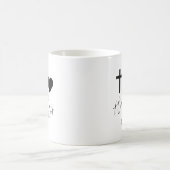 Minimalist Cross and Heart Design Easter コーヒーマグカップ (中央)